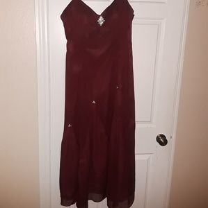 Isabella red dress with accents